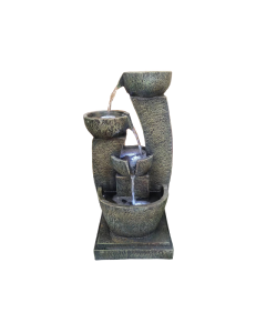 QY Polyresin Fountain with 3 Led lights and Pump