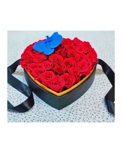 Black Heart Box Fresh Flower Arrangement