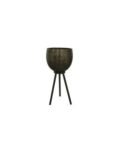 TS Charlie Vase On Foot Dark Steel