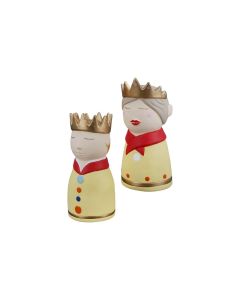 GH Ceramic Fence Seat King & Queen 2 assorted