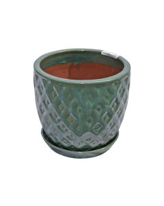 TH Diamond Egg Pot with Saucer Small