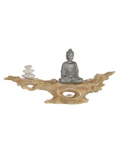 GH Buddha on Tree Stem Grey / Brown
