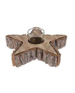 DK Bark Candle Holder Star with Glass