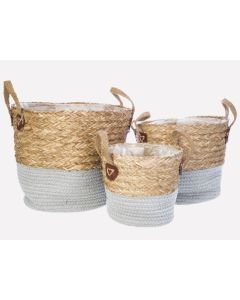 KZ Basket with Handle Grey Bottom L