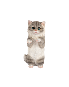HT Polyresin Standing Grey Kitten