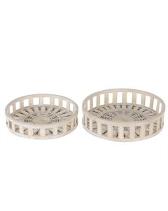 DK Bamboo Tray White Wash Large