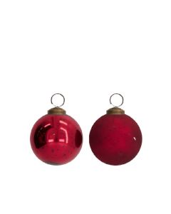 DK Bauble Glass Red 10cm