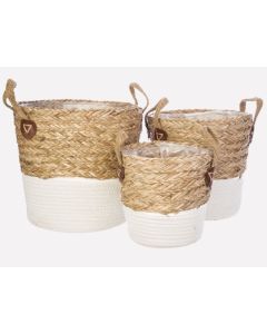 KZ Basket With Handle White Bottom L