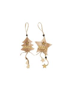 DK Plywood Xmas Hanging Natural
