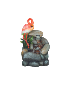 HT Flamingo On Rock Fountain