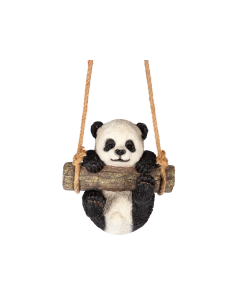 HT Polyresin Playful Panda On Swing