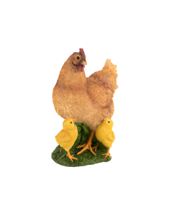HT Polyresin Hen & Two Chicks