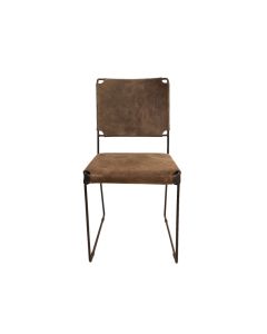 Iron Leather Chair Brown