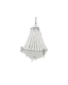 Wooden beaded chandelier