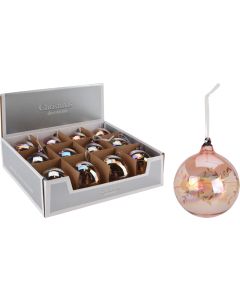 KI Xmas Ball Glass Clear Pearl