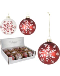 KI Xmas Ball Snowflake Assorted