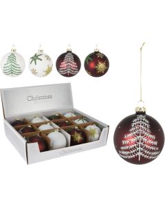 KI Xmas Ball with Xmas Trees - Assorted