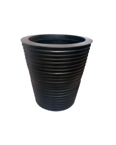 AC Planter - Black Fiber Pot with Linear Texture