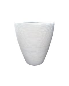 AC Planter - Conical White Fiber Cement Linear Texture Medium