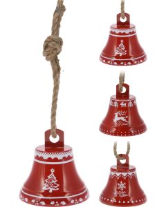 KI Xmas Bell With Jute Rope 17*17cm