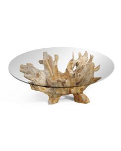 Amazona Coffee Glass Top Table - H48cm