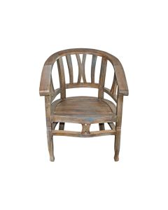 Wooden Arm Chair Grey Wash
