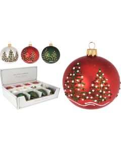 KI Xmas Ball Decor Trees 8cm - 3pcs Assorted