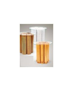 LO Bamboo Side Table With Glass Top