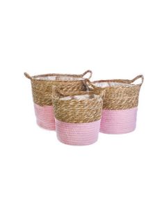 KZ Basket Round with Handle Pink - Large
