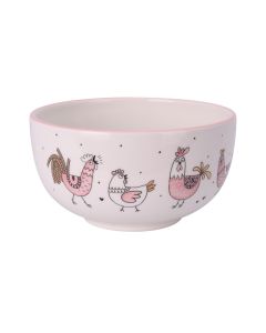 Ceramic Bowl Chicken & Rooster Design