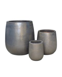 TKE Glazed Ceramic Pot Bronze - Large