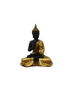 Sitting Buddha Statue in Gold & Black