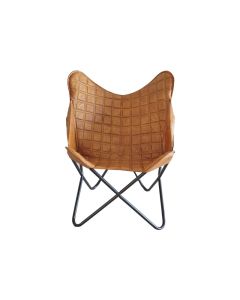 HA Butterfly Chair Goat Leather Brown