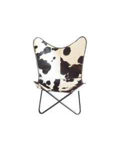HA Butterfly Chair Cow Hair On Leather
