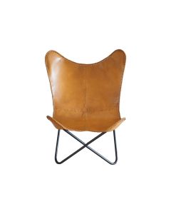 HA Butterfly Chair Goat Leather Texas Brown