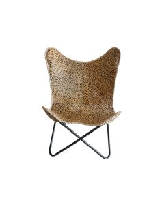 HA Butterfly Chair Tiger Hair on Leather