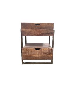 VA Wooden Side Table 2 Drawer