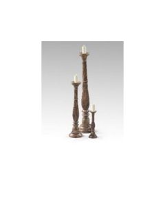 LO Candle Holder White Antique - Large