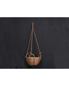 RI Cane Hanging Basket with Rope Natural