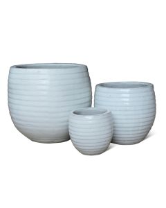 TKE Glazed Ceramic Pot White - Large