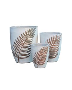TKE Glazed Ceramic Pot White - Large