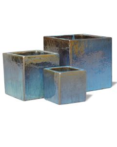 TKE Glazed Ceramic Square Pot - Large