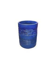 Ceramic Glazed Pot Blue Medium