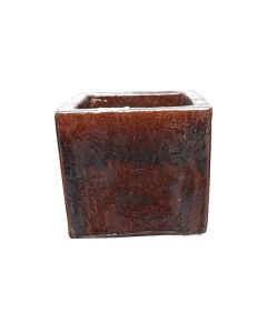 Ceramic Pot Square Brown Big