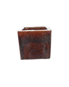 Ceramic Pot Square Brown Medium