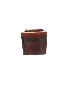 Ceramic Pot Square Brown Small