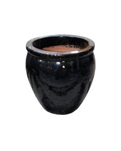 Ceramic Pot Glossy Black XLarge