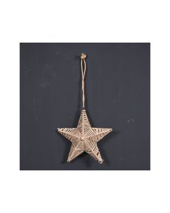 RI Cane Christmas Star Ornament Natural