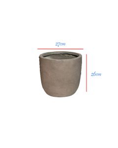 Clayfiber Egg Pot Taupe Small Planter - D27xH26cm
