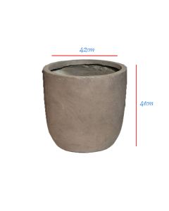 Clayfiber Egg Pot Taupe Large Planter - D42xH41cm